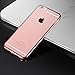 Merope Phone Case Hybrid Crystal Clear with PU Bumper for iPhone 6Plus (Rose Gold)