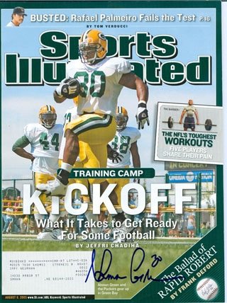 Ahman Green Autographed/Hand Signed Sports Illustrated August 8, 2005