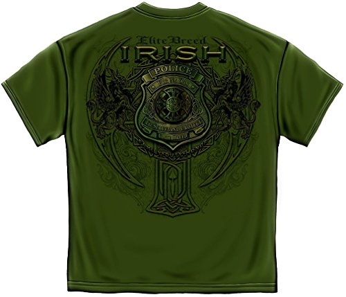 Law Enforcement T-Shirt Elite Breed Irish Police Fir Na Dli Military Green