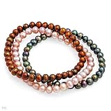 Wonderful Lot - 3 Wonderful Brand New Bracelets With Genuine 4-5mm Cultured Freshwater Pearls . Total item weight 24.1g Length 7in and Closeout