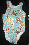 Girls 1 PC T-Back Seafoam Tropical