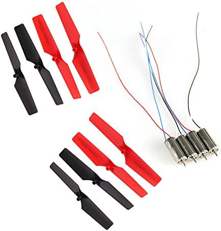 Czxin 8pcs Propellers Rotor Set &amp; 4pcs Motor Set Spare Parts for SKY Hawkeye Hm1315s 1315w FPV Rc Quadcopter Drone
