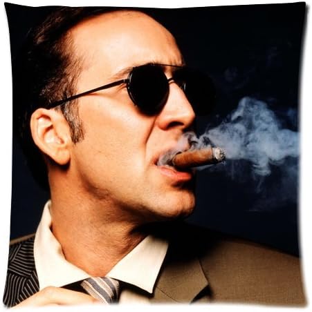 Custom Popular Movie Actor Nicolas Cage 18*18 inch Zippered Pillowcase Good Quality Hansome Charming Man Two Sides Printed Pillow Covers