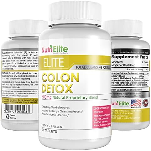 NutriElite Colon Detox And Cleanse For Weight Loss - Natural Body And Bowel Cleanser - Highest Quality Supplements And Products