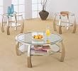 Brushed Nickel Finish Occasional Table Set By Coaster Furniture