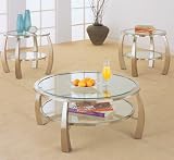 Brushed Nickel Finish Occasional Table Set By Coaster Furniture