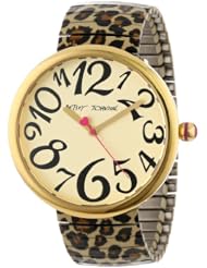 Betsey Johnson Womens BJ00039-02 Analog Leopard Expansion Band Watch