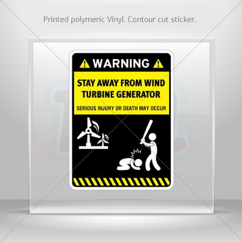 Sticker Decals Funny Stay Away From Wind Turbine Generator Motorbike Weatherproof Racing 0500 RS863
