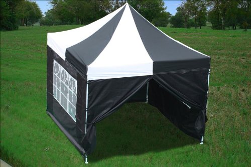 10x10 Pop up 4 Wall Canopy Party Tent Gazebo Ez Black/white