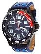 Adee Kaye #AK2229-MIPB Men's Black Plated Oversized Acrylic Sports Watch