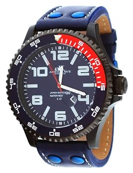 Adee Kaye #AK2229-MIPB Men's Black Plated Oversized Acrylic Sports Watch