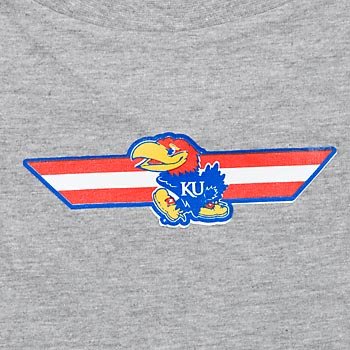 Kansas Jayhawks College Pet T-Shirt, Large, Color:Gray