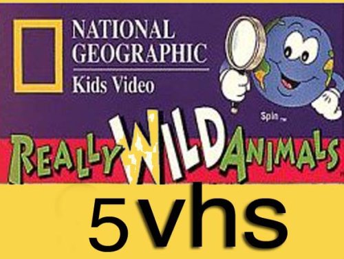 national geographic kids video set 5 vhs : National Geographic's Really Wild Animals: Deep Sea Dive, Nat'l Geo: Swining Safari. National Geographic's Really Wild Animals: Amazing North America. Tales From The Wild: Cain The Coyote , Tales From The Wild: Tau The Lion