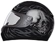 Daytona Shadow Flat Black Skulls Full Face DOT Motorcycle Helmet (Medium)