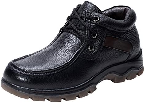 Wood LinSen Men's Classic Leisure Lace Up Warm Chukka Round Toe Shoes(7D(M)US,black)