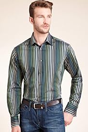 Autograph Luxury Pure Cotton Shadow Striped Shirt