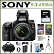 Sony Alpha SLT-A65VK 24.3MP Digital SLR Camera with 18-55mm Lens + Sony 16GB SDHC + Mini HDMI Cable + Replacement NP-FM500H Battery + Card Reader + Accessory Kit