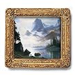 Mountain Out of Mist - Gold Frame Magnet with pop-out easel (2-3/4" x 2-1/2")