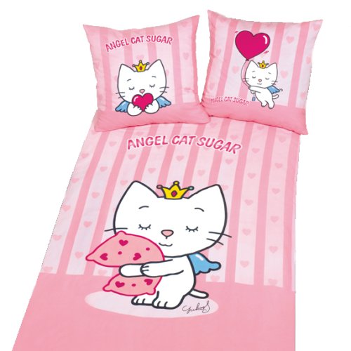 Your Best Herding 446623050 Bettw&auml;sche Angel Cat Sugar / 80x80 + 135x200 cm, Linon