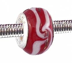 Pandora Style Charm Bead (Z39) Murano Style / Lampwork Glass (12mm x 8mm) (fits Troll too)