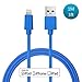 [Apple Mfi Certified] LINKPIN PVC 3ft/1M Lightning 8pin to USB SYNC Cable Charger Cord for Apple iPhone 5, 5s, 5c, 6, 6 Plus, 6s, 6s Plus, iPod touch 5, 6, iPod nano 7, iPad Mini 1, 2, 3, 4, iPad 4, Air, Air 2, iPad Pro 2 Years Warranty(Blue)