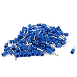 uxcell 絶縁ターミナル　圧着端子　フェルール　ピンコードエンド　ブルー　E1508 16AWG　100個入り