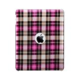 Premium Hard Design Snap-on Case Cover for Apple iPad 16GB, 32GB, 64GB Wi-Fi and WiFi + 3G - Cool Hot Pink Plaid Checkers Print