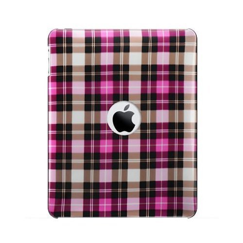 Premium Hard Design Snap-on Case Cover for Apple iPad 16GB, 32GB, 64GB Wi-Fi and WiFi + 3G - Cool Hot Pink Plaid Checkers Print