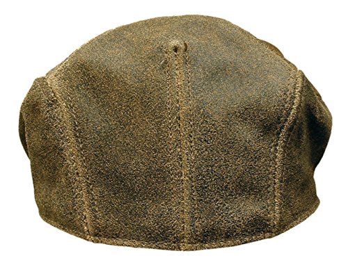 distressed leather newsboy cap