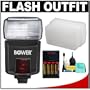 Bower SFD926N Digital Autofocus Power Zoom TTL / i-TTL Flash + Sto-Fen Diffuser + Batteries + Cleaning Kit for Nikon D40, D60, D3000, D3100, D5000, D5100, D7000, D300s, D3 & D3s Digital SLR Cameras