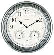 Chaney Instrument 14-Inch Pewter Clock/Thermometer/Hygrometer