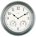 Chaney Instrument 14-Inch Pewter Clock/Thermometer/Hygrometer