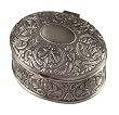 Floral Oval Pewter Jewelry Box