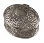 Floral Oval Pewter Jewelry Box