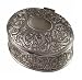 Floral Oval Pewter Jewelry Box
