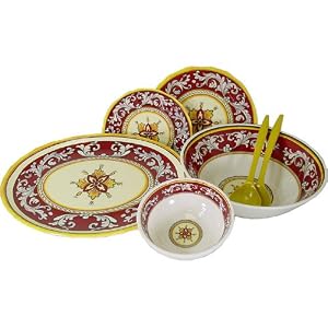 Le Cadeaux Triple Weight Melamine 16 Piece Dinnerware Set