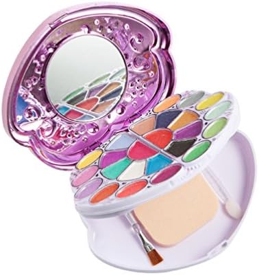 Hongteen Professional Cosmetic Makeup Set+ Eyebrow Eyeliner+ Lipstick (5# 6# 8#)+ Dual Mascara Cream+ Disposable Lash Brush+ Eyeliner+5Pcs Pink Makeup Brush Set+ Eyebows Assist Device