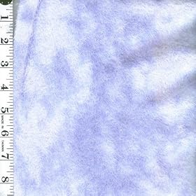 Polyester shag fleece fabric blue white mottled print David Textiles 60 wide - HALF YARD