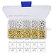 BEADNOVA 1600pcs Silver Plated/Gold Plated Sparkle Beads Smooth Round Loose Beads 3mm 4mm 6mm with Container Box Jewelry Making