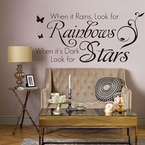 Wowall Positive Inspirational Wisdom Quotes When It Rains Look for Rainbows Wall Decals by Wowall
