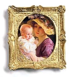 Mother and Child - Gold Frame Magnet with pop-out easel (2-3/4" x 2-1/2")