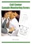 Call Center Sample Monitoring Forms