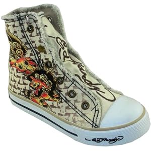 Ed Hardy Lion Eagle Kids Beige Highrise Sneakers