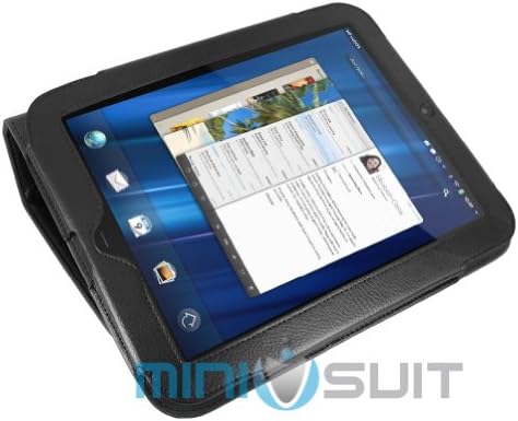 MiniSuit HP TouchPad Case, Composite Stand Case Leather Folio Cover for HP TouchPad Wifi 16GB / 32GB Tablet Computer (Black)