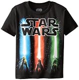 Star Wars Boys' Tee, Saber Black, Medium