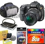 Sony Alpha A200K 10.2MP Digital SLR Camera W/ 18-70mm f/3.5-5.6 Lens + Transcend 8GB Compact Flash 133x + 55mm UV Filter + Willoughbys Starter Kit