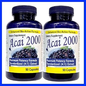 Max Potency Acai 2000 (TWIN PACK BEST VALUE)- 2,000mg per serving 90 Caps **Retail $49.99 NOW $29.99 -FREE SHIPPING**
