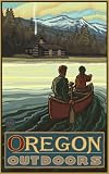 Northwest Art Mall 11 x 17 Poster Oregon Canoers by Paul A. Lanquist