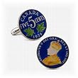 Hand Painted Canadian Coin Cufflinks