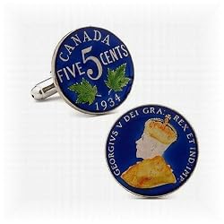 Hand Painted Canadian Coin Cufflinks
